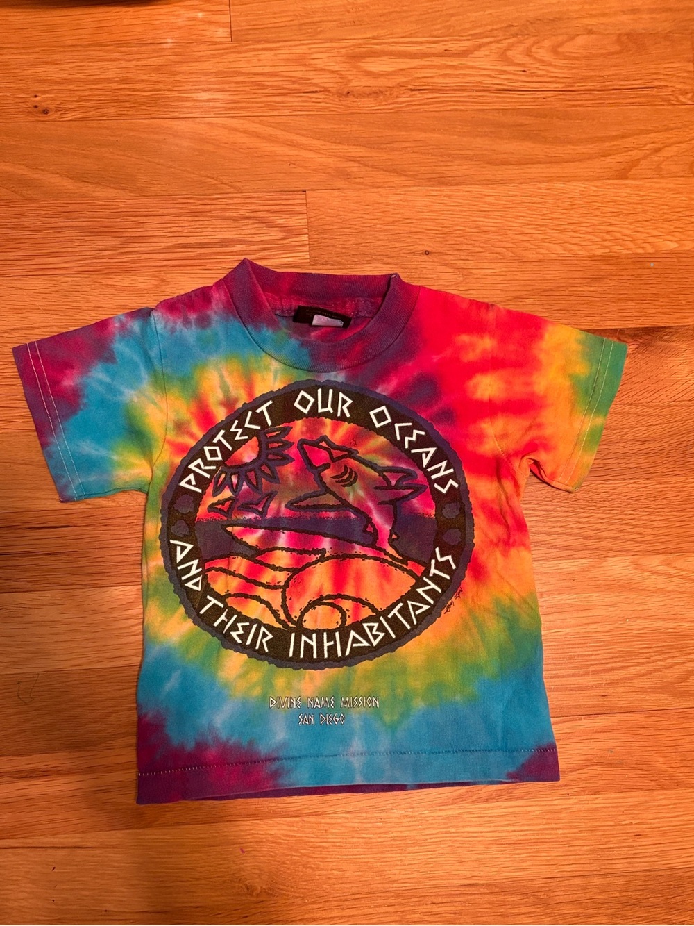 Kids Vintage Tie Dye Graphic Tee - Protect Our Oceans San Diego
